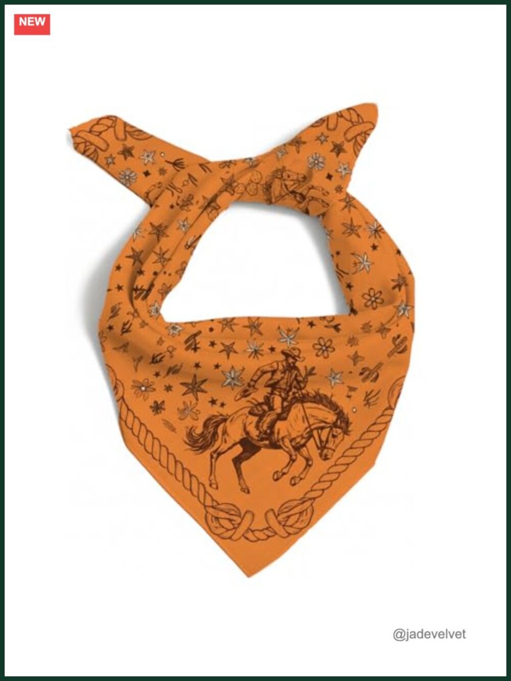 Unisex Western Square Bandana Scarf Headband Hair Accessory Polyester